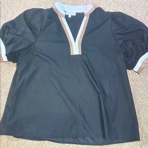 entro Black Top with White and Tan Trim